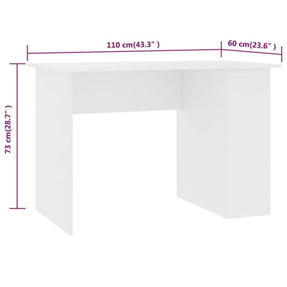 moobody Computer Desk with Storage Shelves Engineered Wood Writing Desk Gaming Table White Home Office Furniture 43.3 x 23.6 x 28.7 Inches (W x D x H)