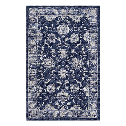 Modway Kazia Distressed Floral Lattice 8x10 Area Rug in Dark Gray and Ivory