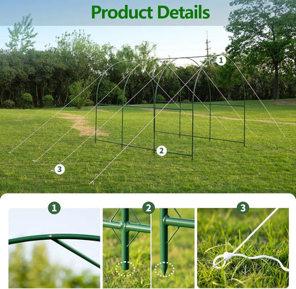 SHZOND Metal Garden Support Arch Frame for Climbing Plants, 158 x 84.6 x 86.6 Inch Large Plant Climbing Arbor Arch for Vines, Weddings & Backyard Decoration (Green)