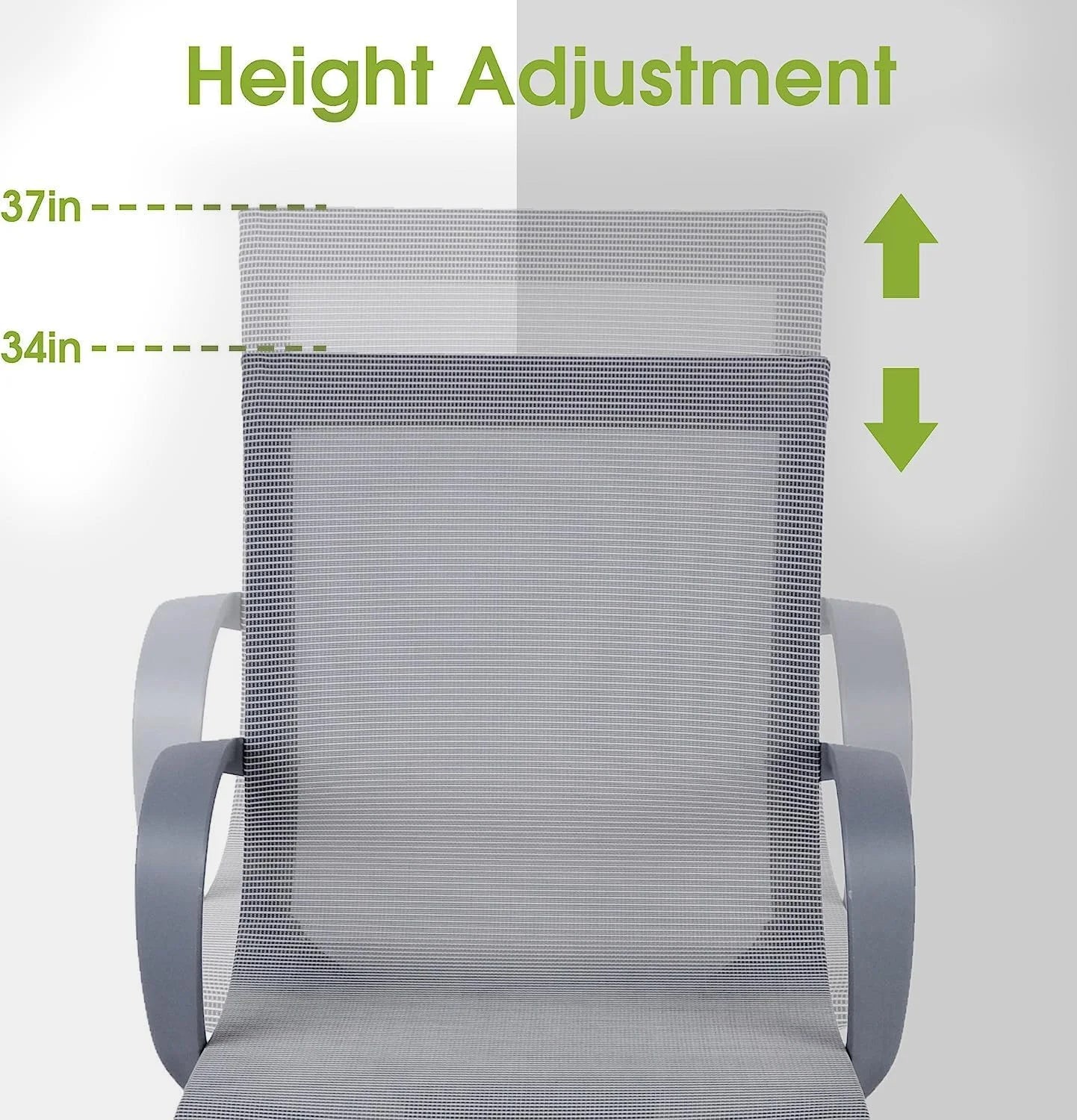 Ergonomic Office Chair Mesh Desk Chair Mid Back Computer Chair with Lumbar Support, Armrest, Swivel Wheels Height and Back Adjustable Modern Task Chair for Home Office, Conference, Gray