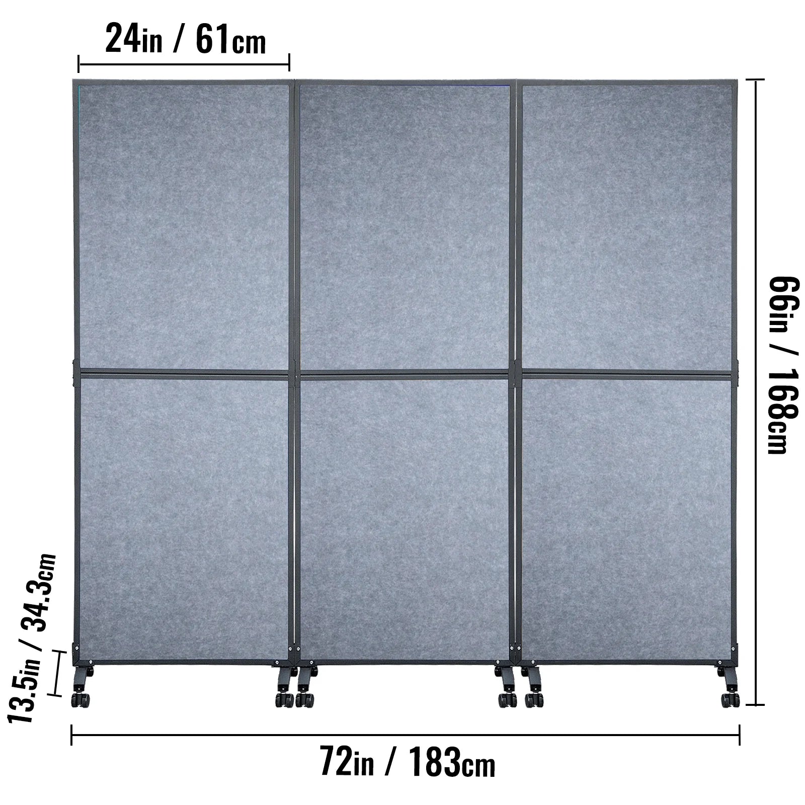 VEVOR Acoustic Room Divider Office Partition Panel 72"x66" 3 Pack in Light Gray