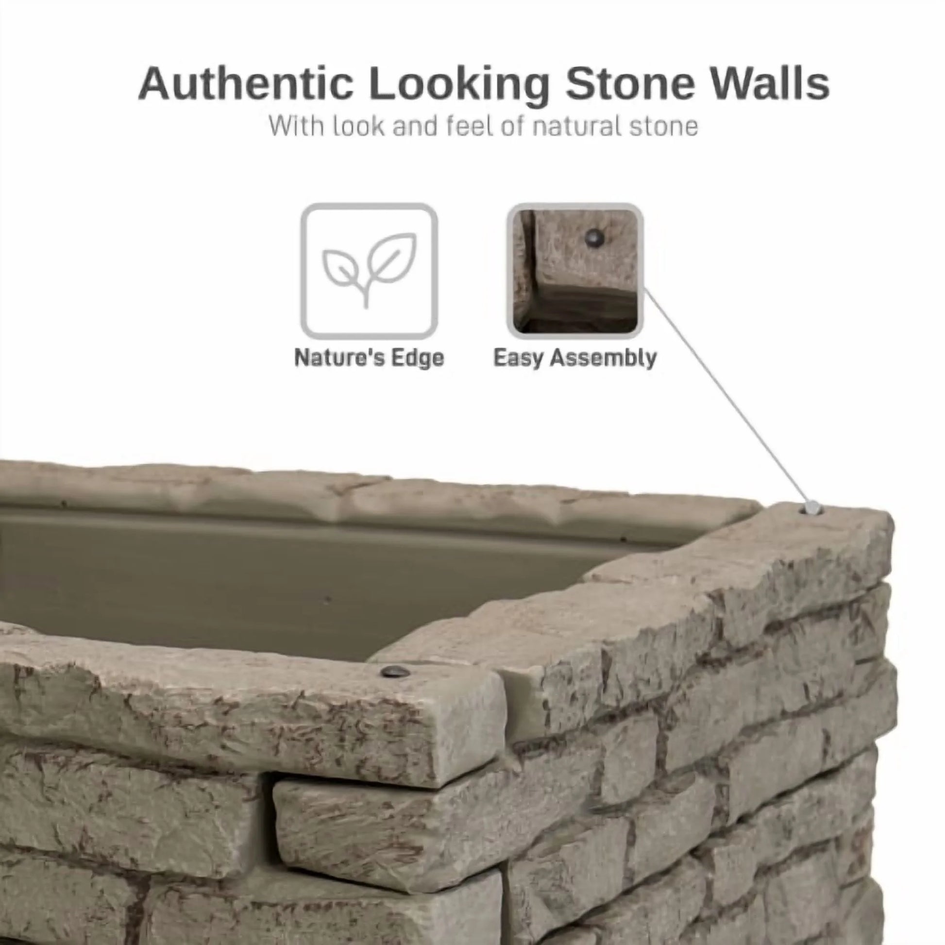 RTS Home Accents Rock Lock Raised Garden Bed Straight Rock (Pack of 2)