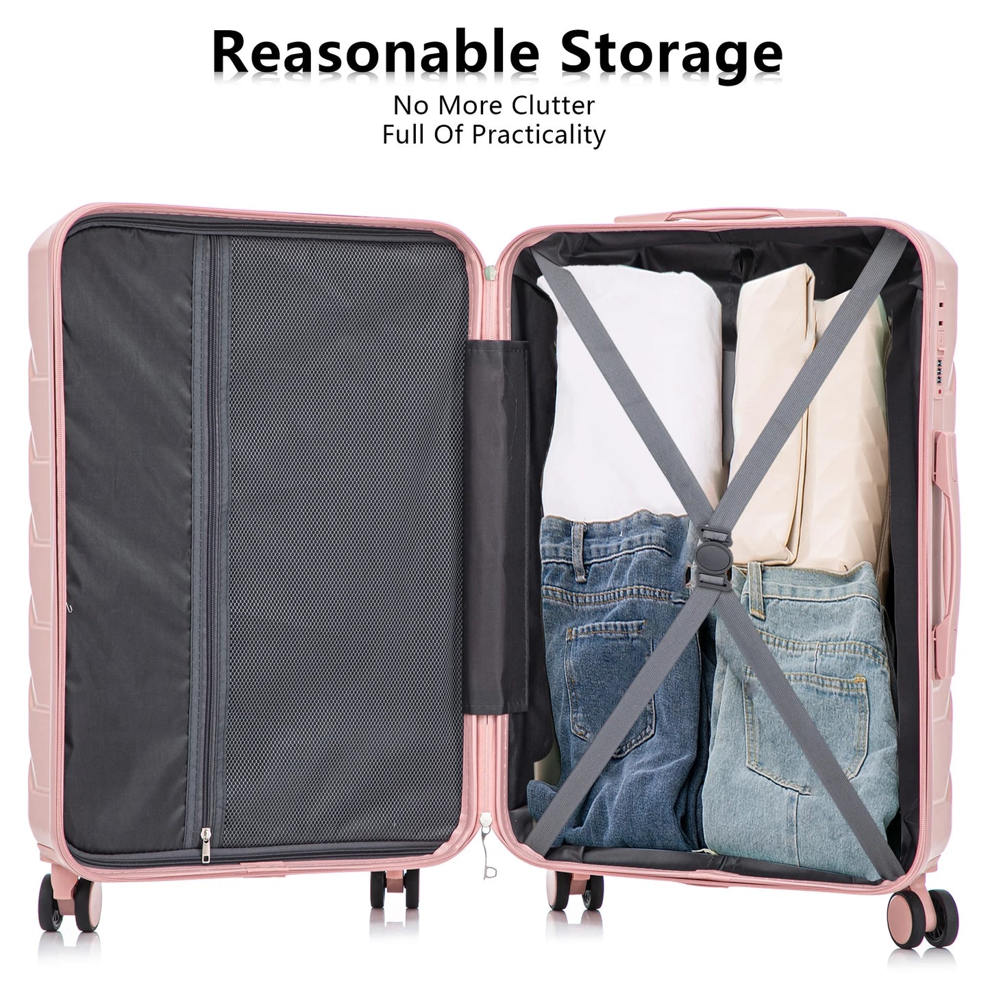 Luggage Sets 3 Piece(20/24/28), Expandable Carry On Suitcase with ABS Spinner Wheel TSA Lock