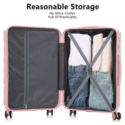 Luggage Sets 3 Piece(20/24/28), Expandable Carry On Suitcase with ABS Spinner Wheel TSA Lock