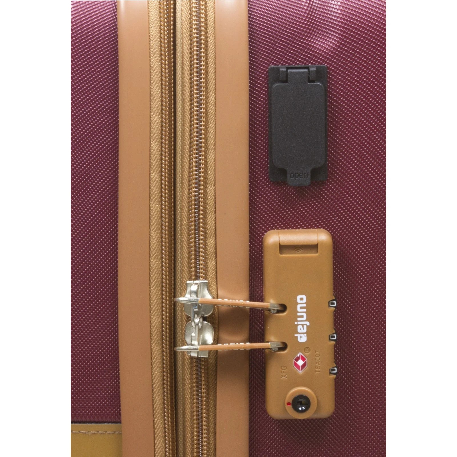 Dejuno Garland Hardside 3-Piece Spinner Luggage Set With USB Port - Burgundy