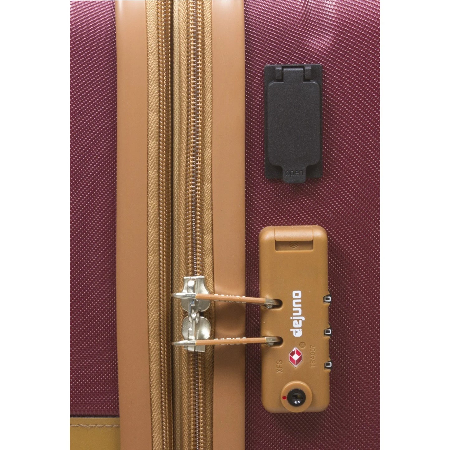 Dejuno Garland Hardside 3-Piece Spinner Luggage Set With USB Port - Burgundy