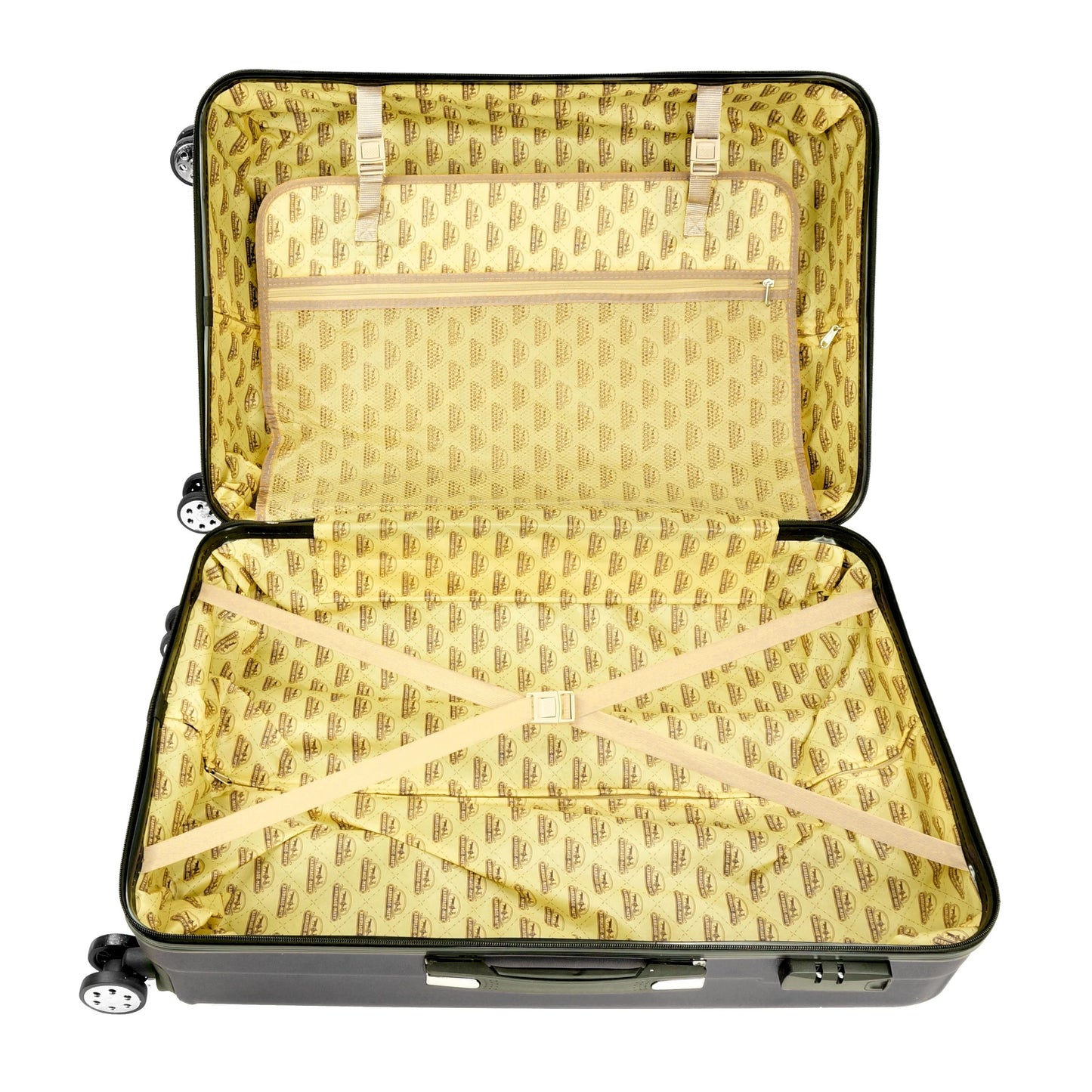 K-Cliffs 3pcs Luggage Set Lightweight Expandable Hard sided ABS Spinner Travel Suitcase Black