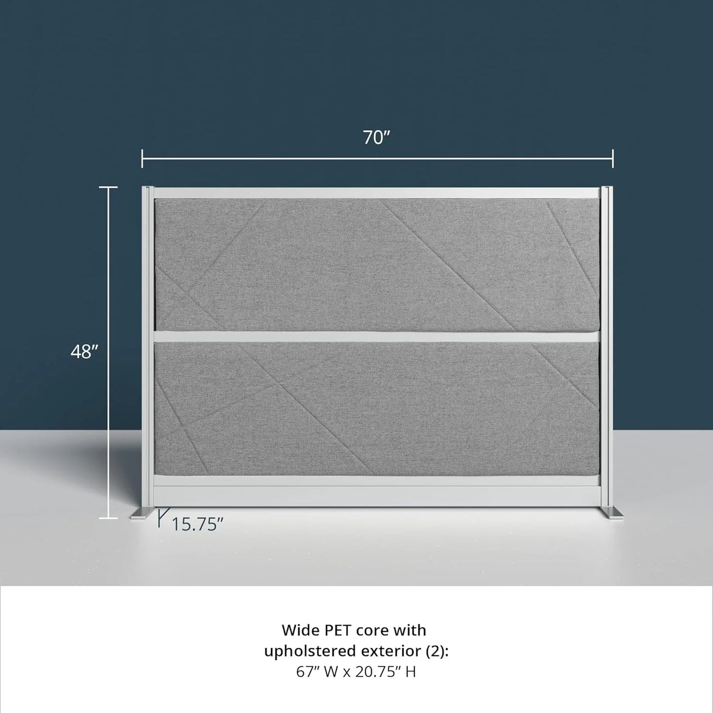 Stand Up Desk Store Tranquility Modular Wall and Sound Absorbing Room Divider | Sound Dampening Acoustic Modular Wall Panels for Office | Cubicle Noise Reduction and Partition (70'' x 48'')