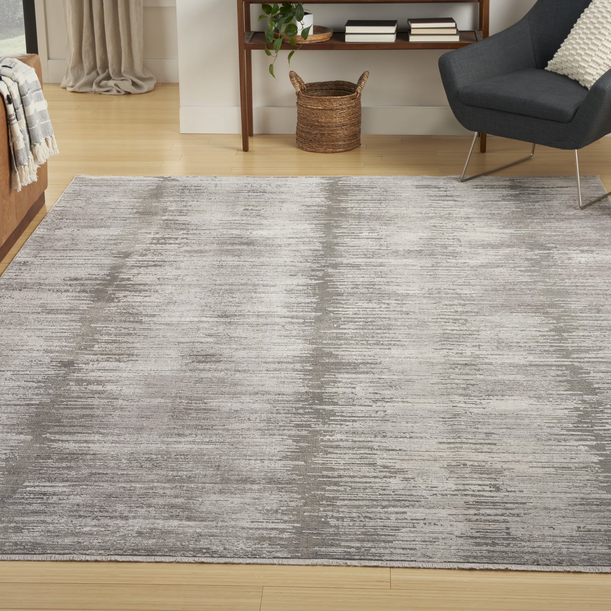 Nourison Modern Abstract Abstract Grey Gold 5'3" x 7'6" Area Rug (5x8)