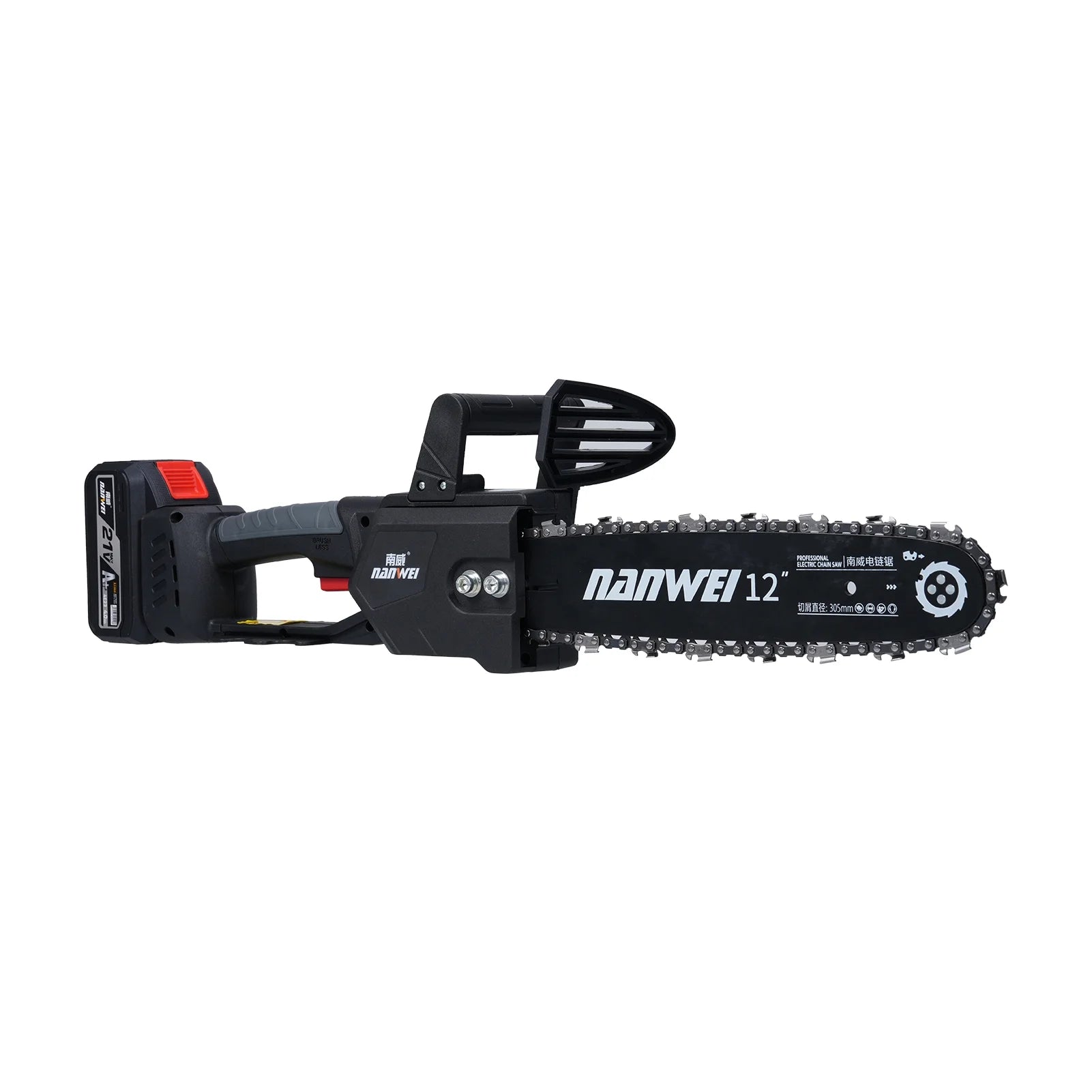 Chainsaw 12inch Cordless Chainsaw Electric Chainsaw 21V 4000mah Battery Safety Lock Battery Operated Saw With Brushless Motor For Cutting Trees Garden Pruning