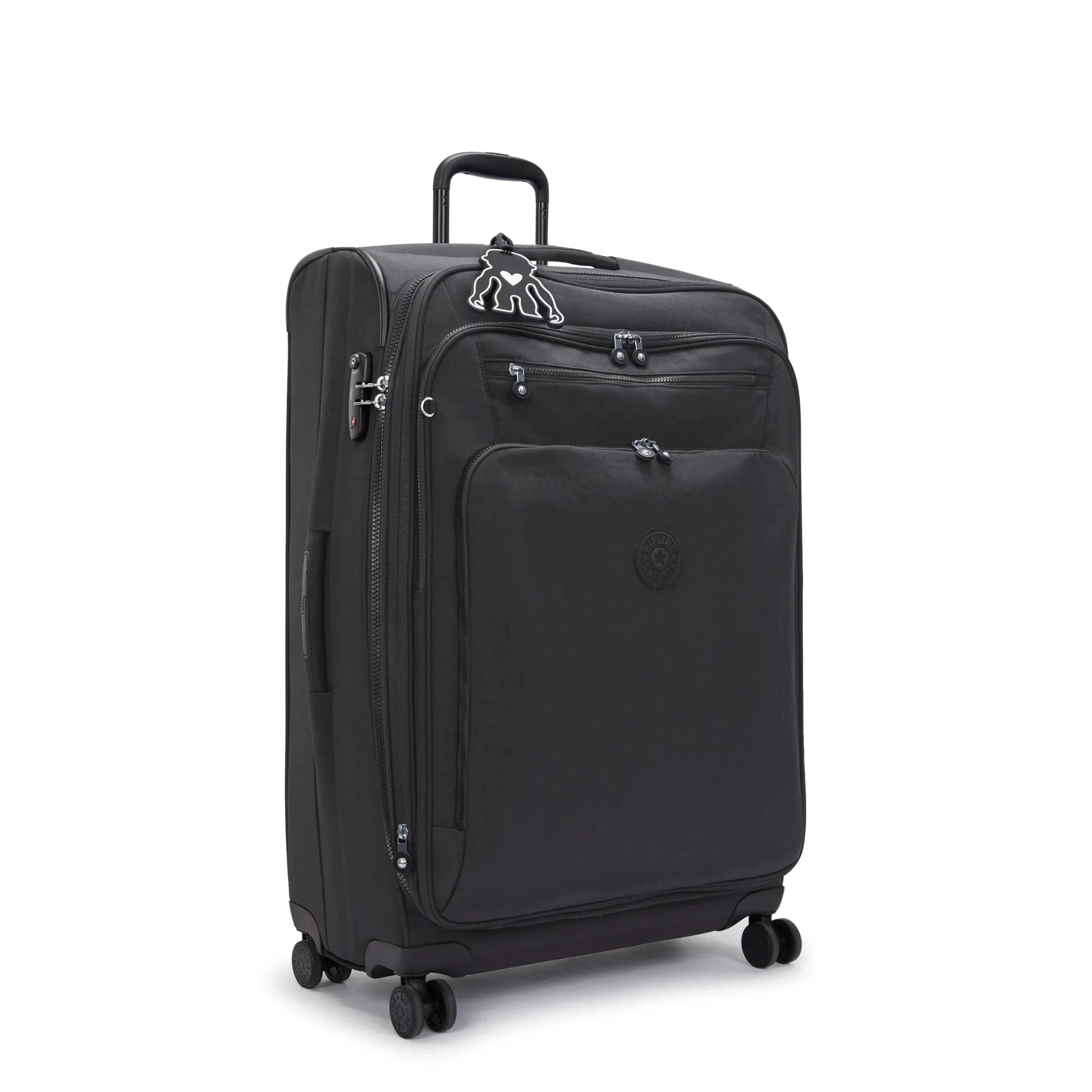 Kipling New Youri Spin Large 4 Wheeled Rolling Luggage Black Noir
