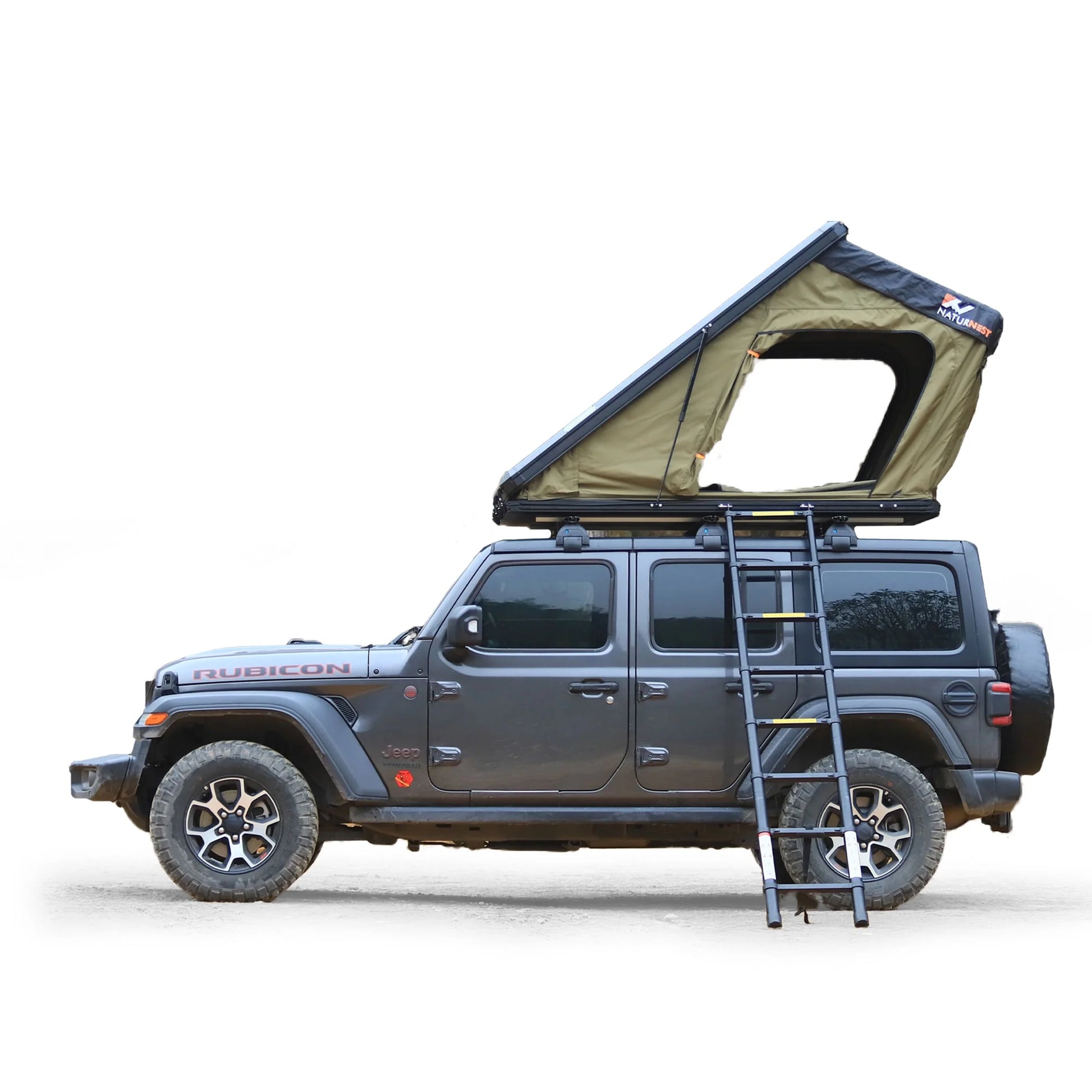 Naturnest Rooftop Tent Hardshell, Enlarged Area Roof Top Tent with Luggage Rack, Roof Tent for Vans, Jeeps, SUVs, Trucks, Camping Roof Tent Hard Shell Roof Tent, Camping, 2-3 Person Tent (Black)