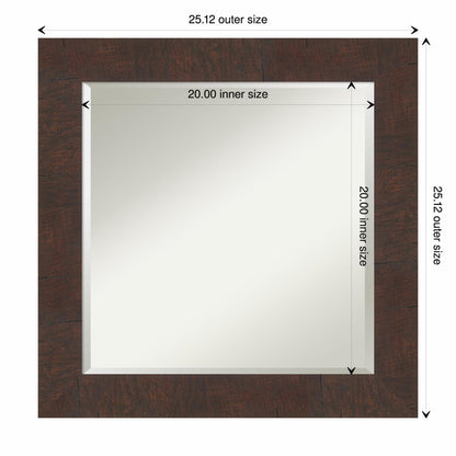 Amanti Art Wildwood Brown Framed Wall Mirror - 21.12 x 25.12 in