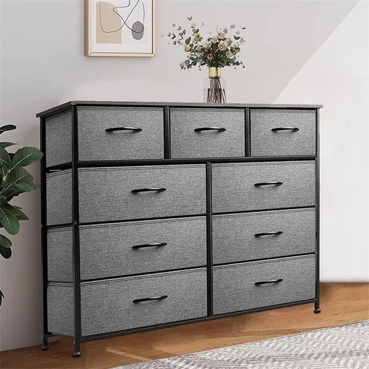 9-Drawer Dresser,40''H x 40''L x 12''W Tall Fabric Dresser, Storage Organizer Unit With Wide Chest Bins for Closet, Bedroom, Sutdy,Entryway,Hallway, Nursery(3 colors)