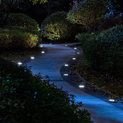 Solar Garden Lights Outdoor 16 LED In-ground Lights Landscape Lighting Stainless Steel Pathway Lights for Walkway Patio Yard Lawn Driveway Flowerbed Courtyard,(4 Pack)