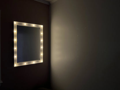 Justice 18" x 22" Rectangle Lighted Wall Mirror, White