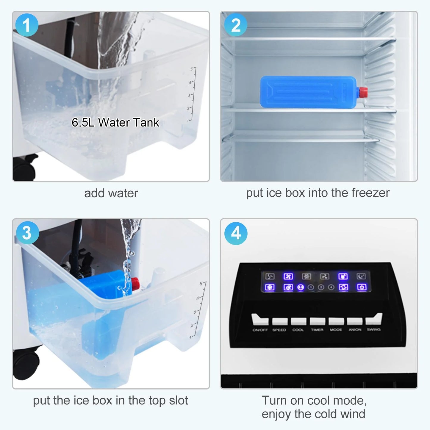 Giantex Evaporative Cooler, Portable 4-in-1 Cooler w/Humidifier & Anion, Bladeless Electric Fan for Home Office