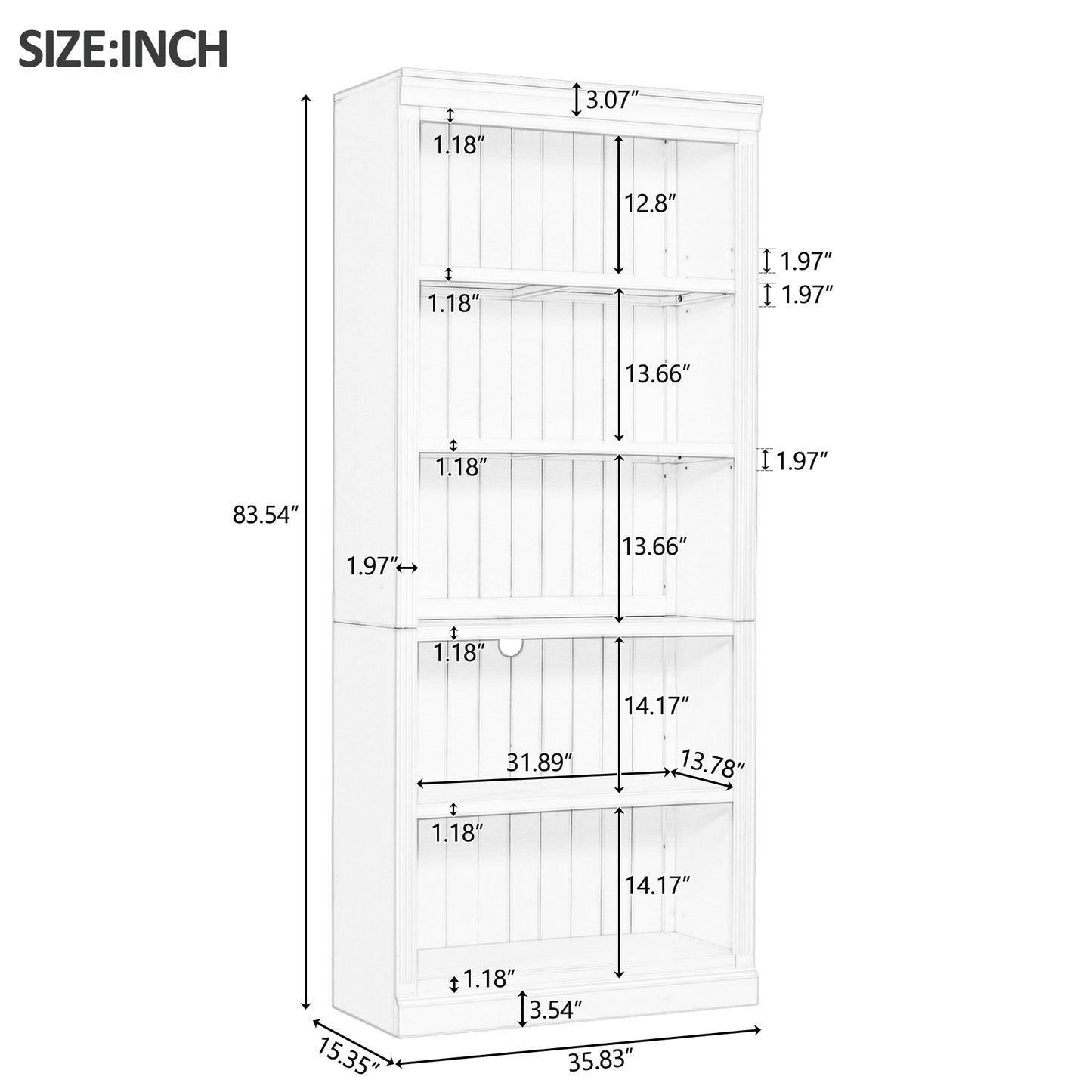Harper & Bright Designs Tall Wood Bookcase with Light Strip, 5 Tier Bookshelves with Adjustable Shelves, Free Standing Storage Organizer for Home Office, Beige+Cream, Beige+Yellow