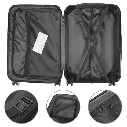 Tcbosik Multifunctional Luggage Set with Spinner Wheels, Large Capacity Travel Rolling Suitcases, ABS Carry-on Luggage, 20"/24"/28" (White, 3 Piece Set)