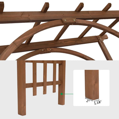 EasingRoom Outdoor Wooden Garden Arbor for Climbing Plants - Dark Brown