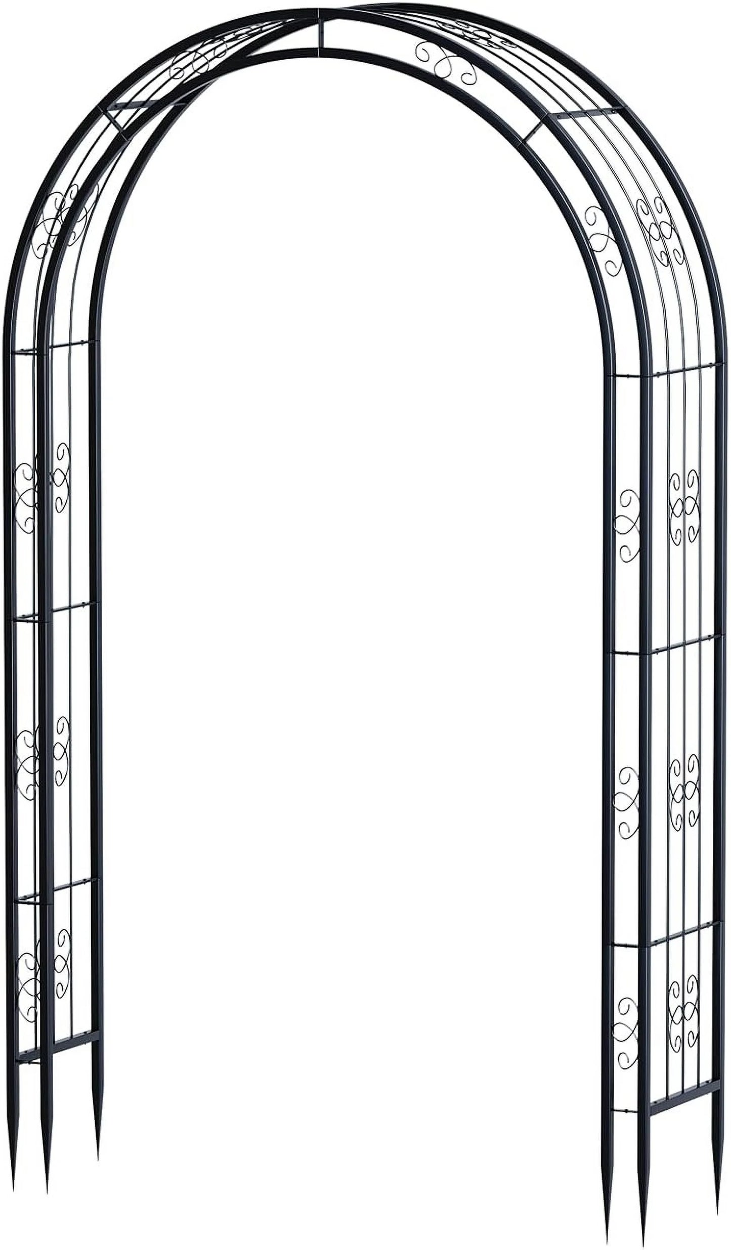 88 in Steel Garden Arch Arbor Trellis for Climbing Plants Outdoor,Yard,Garden,Climbing Plants 7 ft Decorative Wire Lattice,Outdoor Wedding Arch(Black)