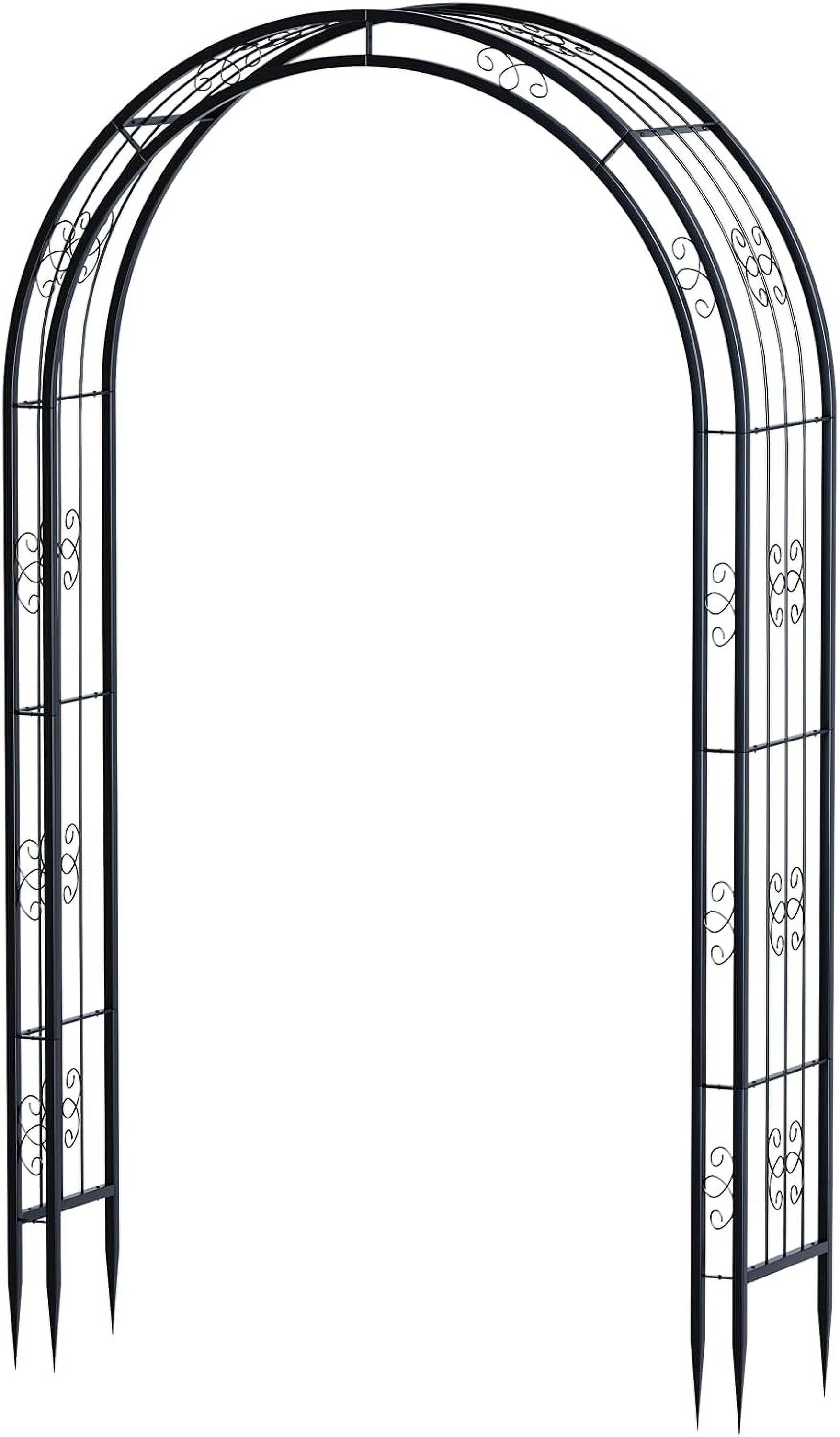 88 in Steel Garden Arch Arbor Trellis for Climbing Plants Outdoor,Yard,Garden,Climbing Plants 7 ft Decorative Wire Lattice,Outdoor Wedding Arch(Black)