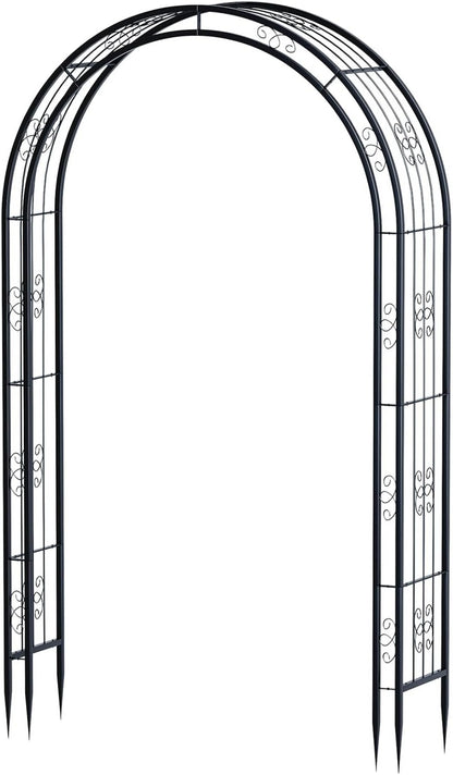 88 in Steel Garden Arch Arbor Trellis for Climbing Plants Outdoor,Yard,Garden,Climbing Plants 7 ft Decorative Wire Lattice,Outdoor Wedding Arch(Black)