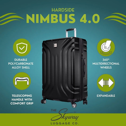 Skyway Luggage 20" Nimbus 4.0 Hardside 8 Wheel Spinner Luggage, Carry-On