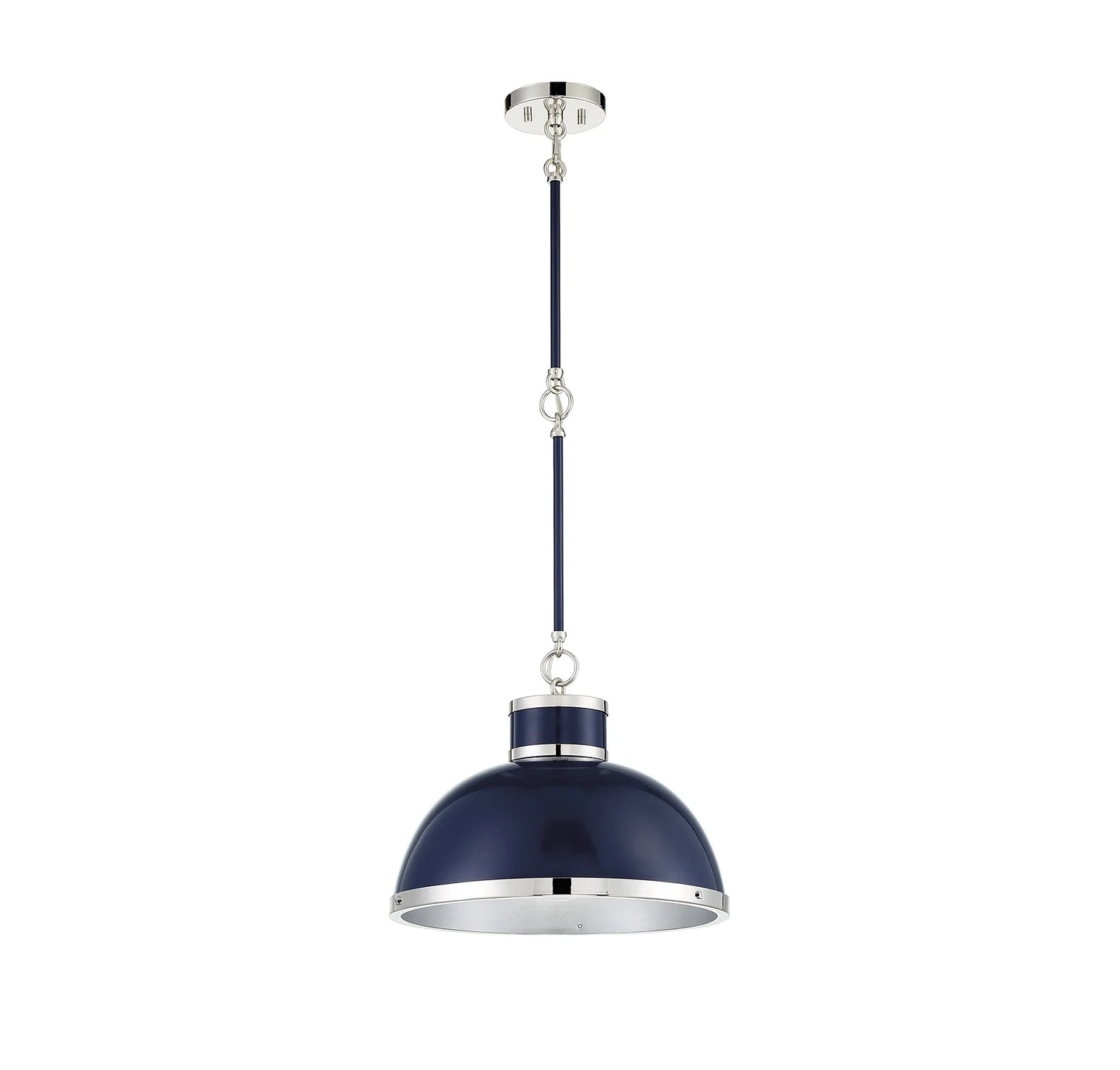 Gray with Polished Nickel Accents One Light Pendant from the Corning Collection