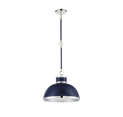 Gray with Polished Nickel Accents One Light Pendant from the Corning Collection