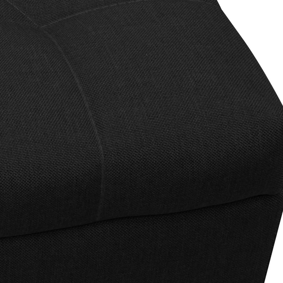 Magshion Rectangular Storage Ottoman Bench Tufted Footrest Lift Top Pouffe Ottoman, Coffee Table, Seat, Foot Rest, and more 42'', Linen Black
