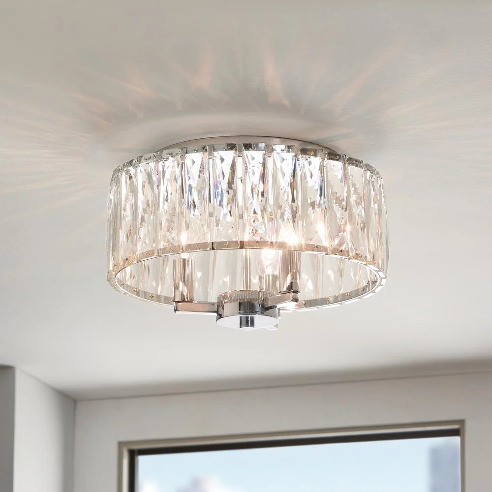Home Decorators 3-Light Chrome Flush Mount 34762-HBU - New