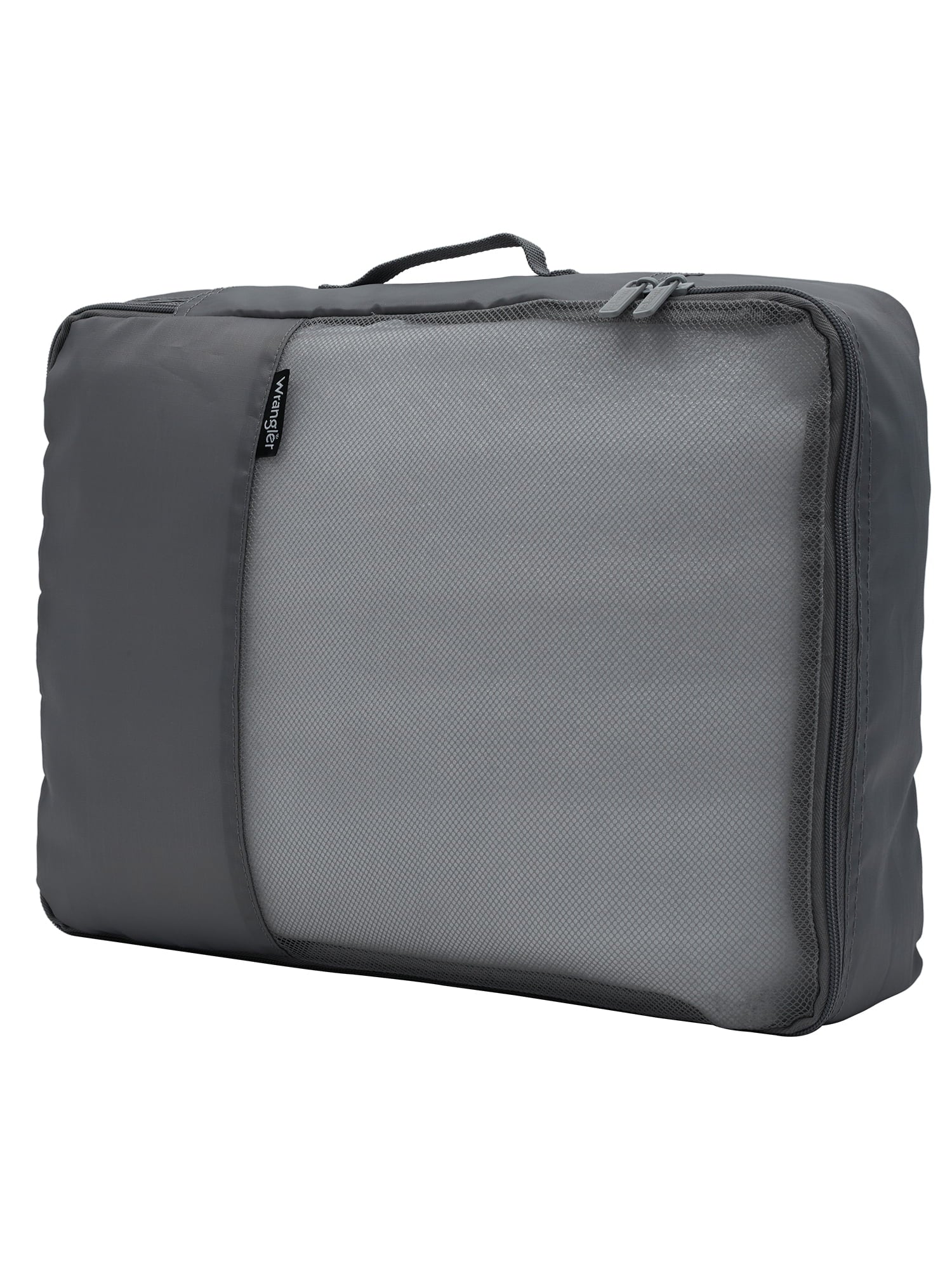 Wrangler 4 Pc. ABS Spinner Luggage Set with 20" & 25" Suitcases and Packing Cubes, Sharkskin