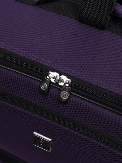 Protege 5 Piece Luggage Set, Includes Check, Carry-on Size, Tote, Toiletry Bag and Cinch Bag, Purple