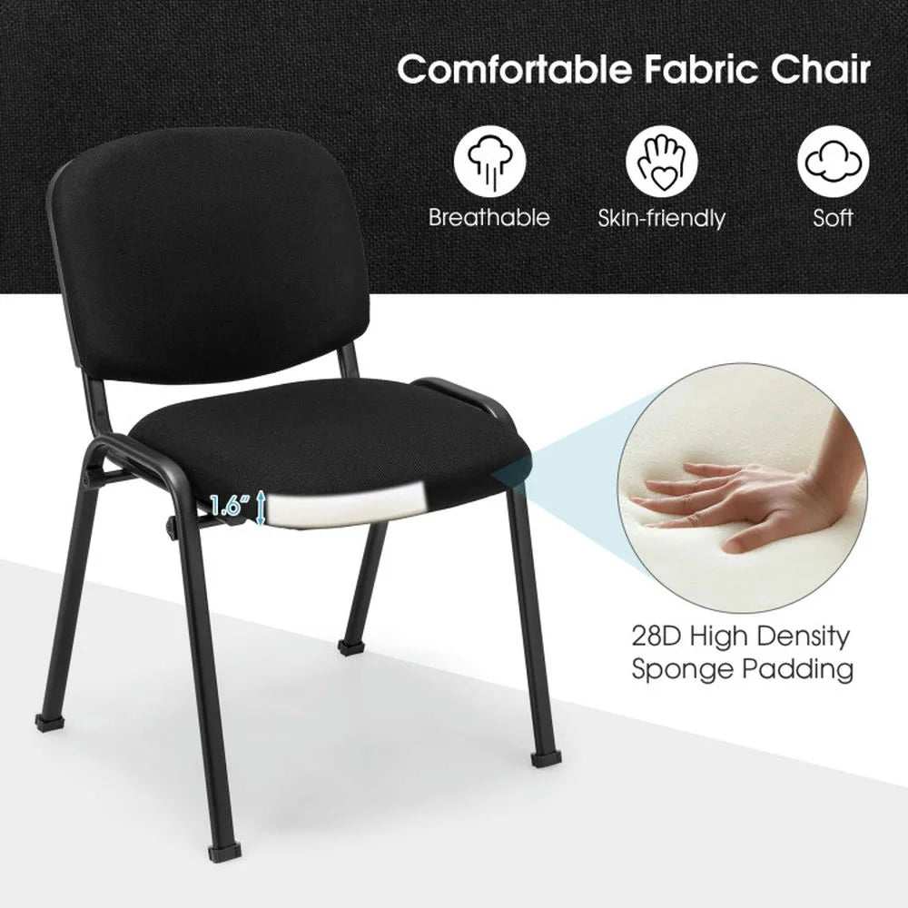 Topcobe Set of 2 Office Chair with Metal Frame and Padded Cushions for Conference Room, Home Office Chair, Office Furniture Chairs, Black
