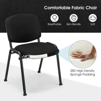 Topcobe Set of 2 Office Chair with Metal Frame and Padded Cushions for Conference Room, Home Office Chair, Office Furniture Chairs, Black