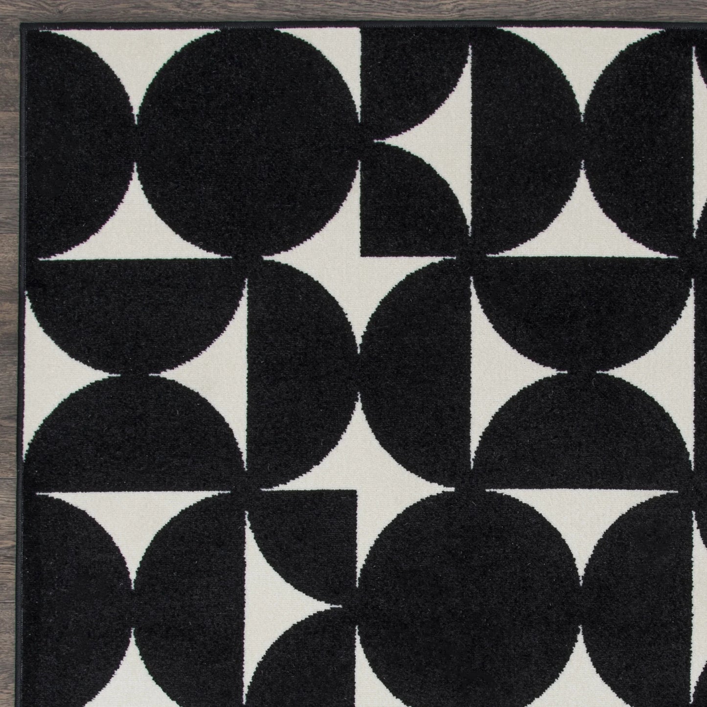 Loomaknoti Terrace Tropic Sevella 5' x 7' Geometric Indoor/Outdoor Area Rug , Black/White