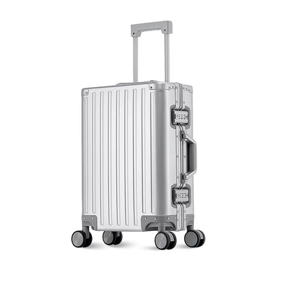 HDUTNGISN 14"x7.8°x19.6" Aluminum Carry-On Luggage Airline Approved,Zipperless Hard Shell with Spinner Wheels (20"Black)