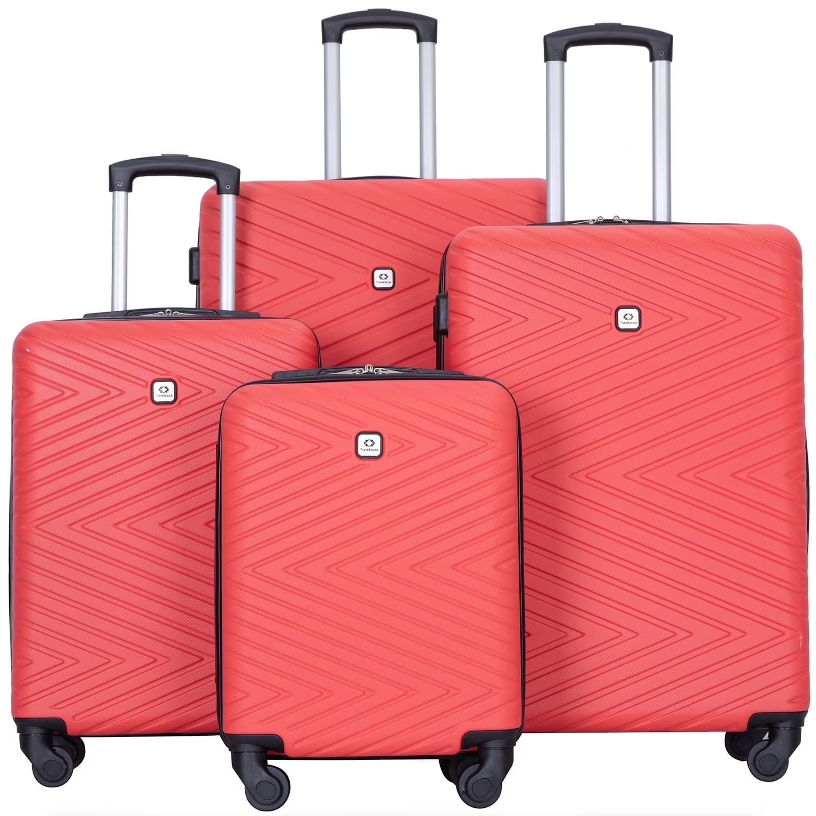 Travelhouse 4 Piece Hardshell Luggage Set Hardside Lightweight Suitcase with TSA Lock Spinner Wheels.(Blue)