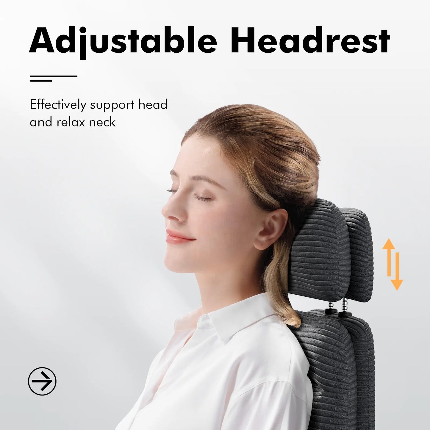 HomeZeer Ergonomic Cross-Legged Office Chair with Footrest & Headrest, Heavy Duty Executive Desk Chair with Flip-up Armrests, Corduroy Fabric Computer Criss Cross Chair for Home Office, Black