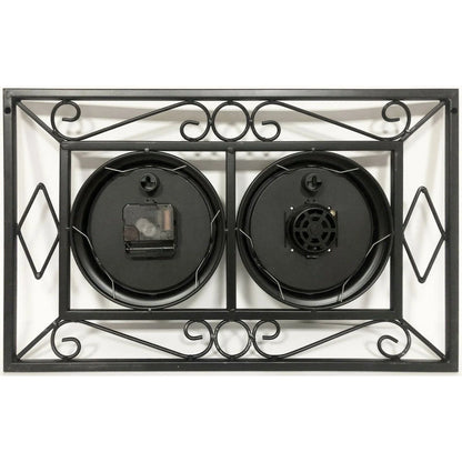 Infinity Instruments 20108BK-TC The Bookend Outdoor Hanging Clock/Thermometer