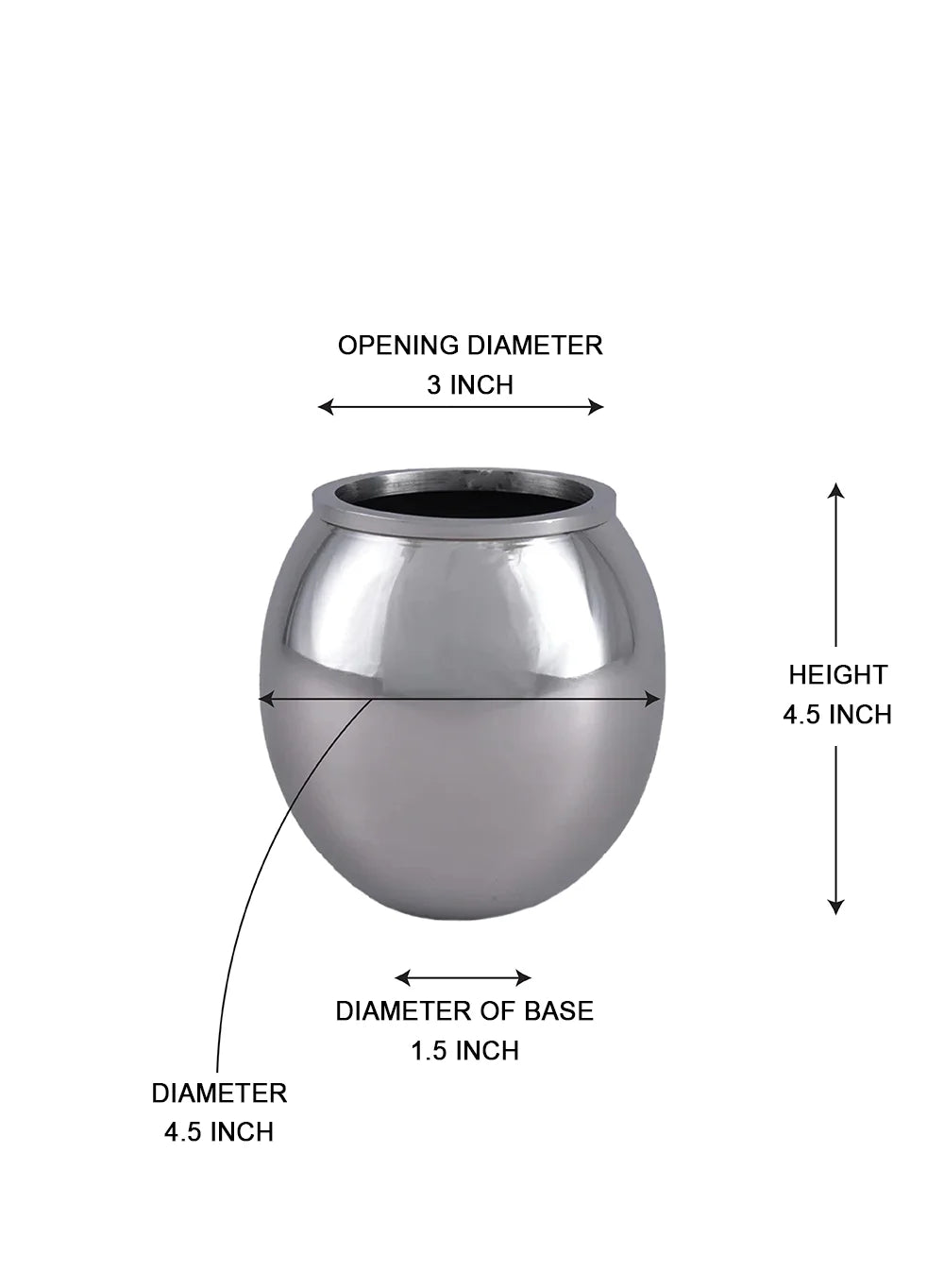 Stainless Steel Globe Shape Vase, Pack 8