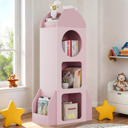 Pirecart Kids Bookshelf 3-Tier Wooden Kids Bookcase with Toy Storage for Bedroom, Playroom, Nursery, Blue
