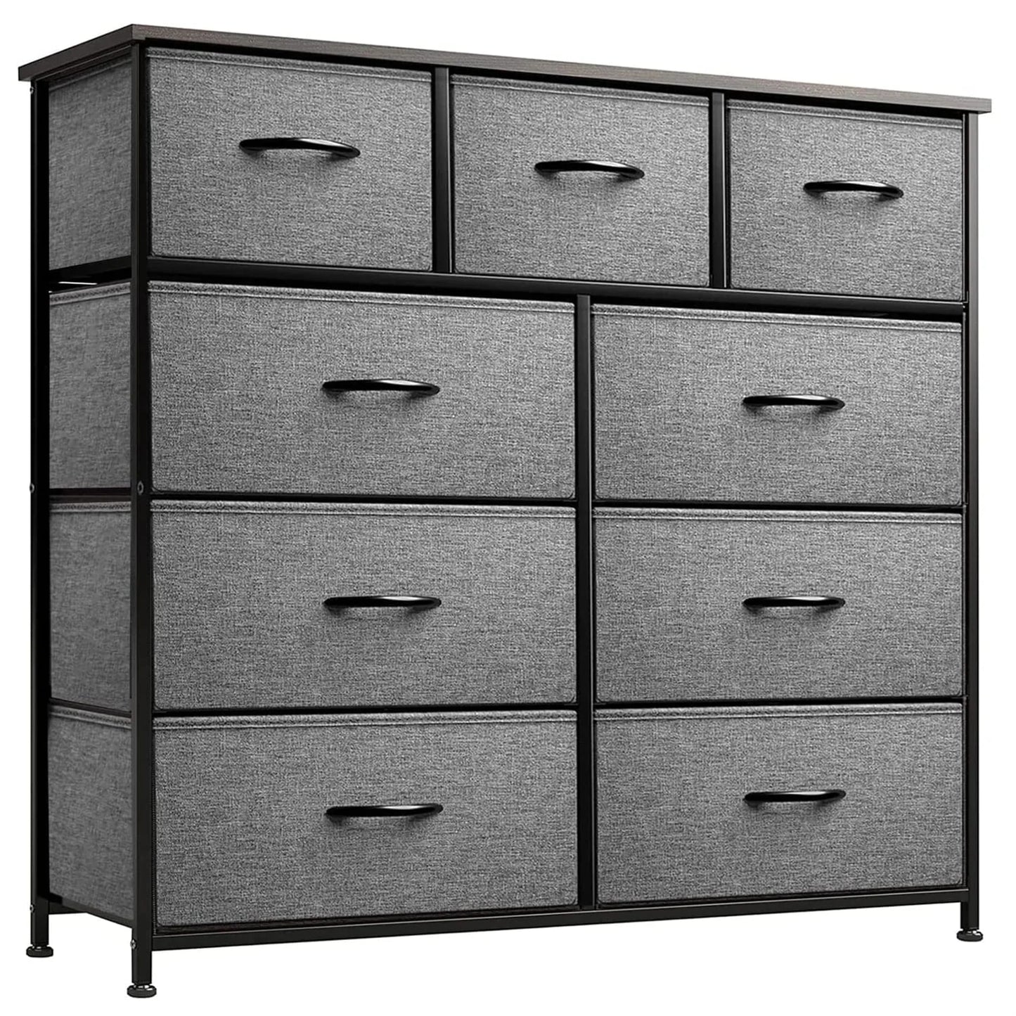 9-Drawer Dresser,40''H x 40''L x 12''W Tall Fabric Dresser, Storage Organizer Unit With Wide Chest Bins for Closet, Bedroom, Sutdy,Entryway,Hallway, Nursery(3 colors)