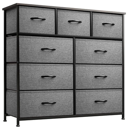 9-Drawer Dresser,40''H x 40''L x 12''W Tall Fabric Dresser, Storage Organizer Unit With Wide Chest Bins for Closet, Bedroom, Sutdy,Entryway,Hallway, Nursery(3 colors)