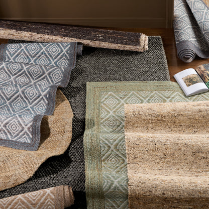 TOWN & COUNTRY TERRA Olea Bubble Texture Handcrafted 100% Wool Area Rug, Beige, 5'x7°