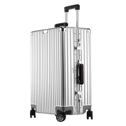 All Aluminum Magnesium Carry on Luggage Airline Approved, Hardside Carry on Suitcase with TSA Lock, Zipperless Luggage Checked Luggage Metal Rolling Luggage for Travel, Business