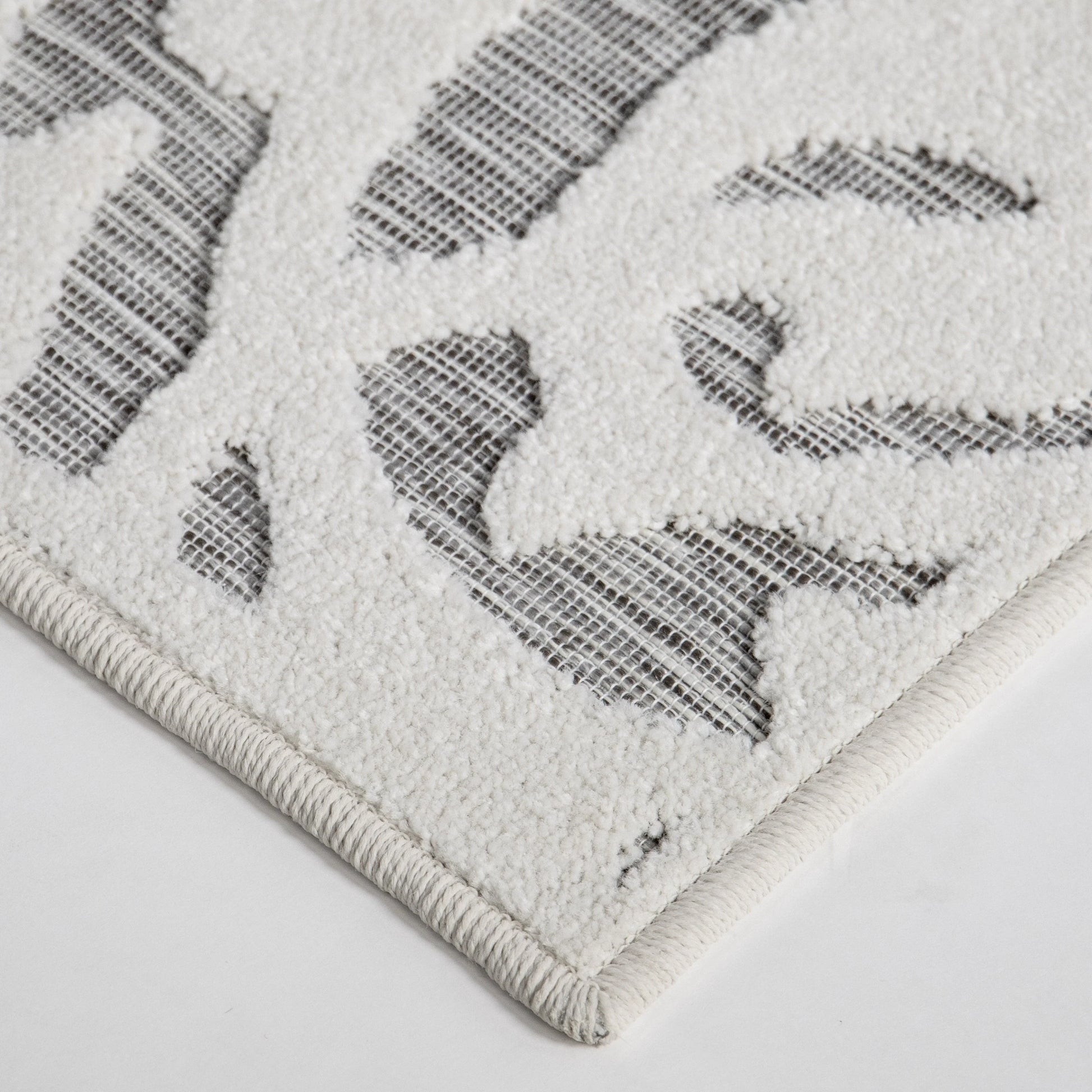 My Texas House Lady Bird, Modern Farmhouse, Damask, Indoor Outdoor Area Rug, Natural Gray, 5'3" x 7'6"