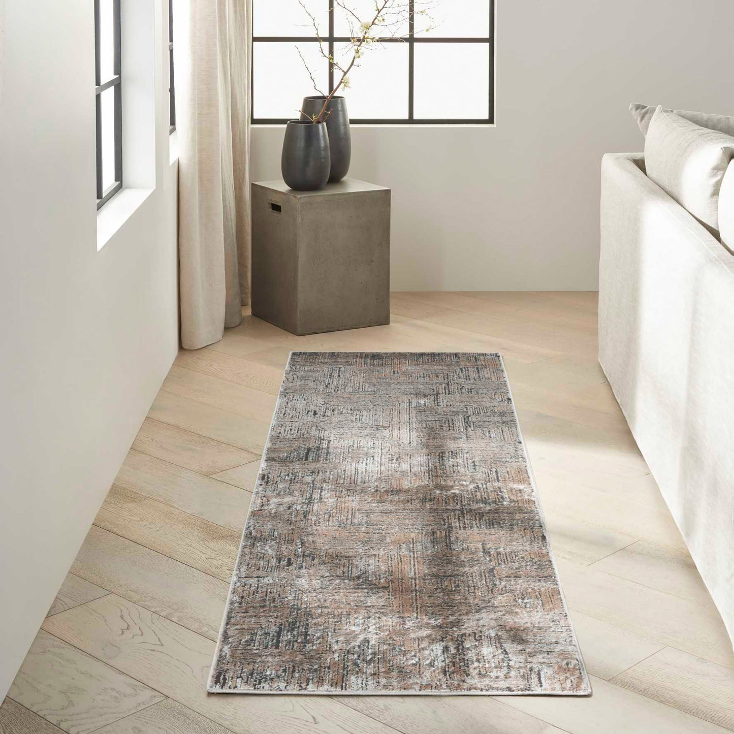 Calvin Klein Luminosity Black Ivory Area Rug, 7'10' x 9'10'