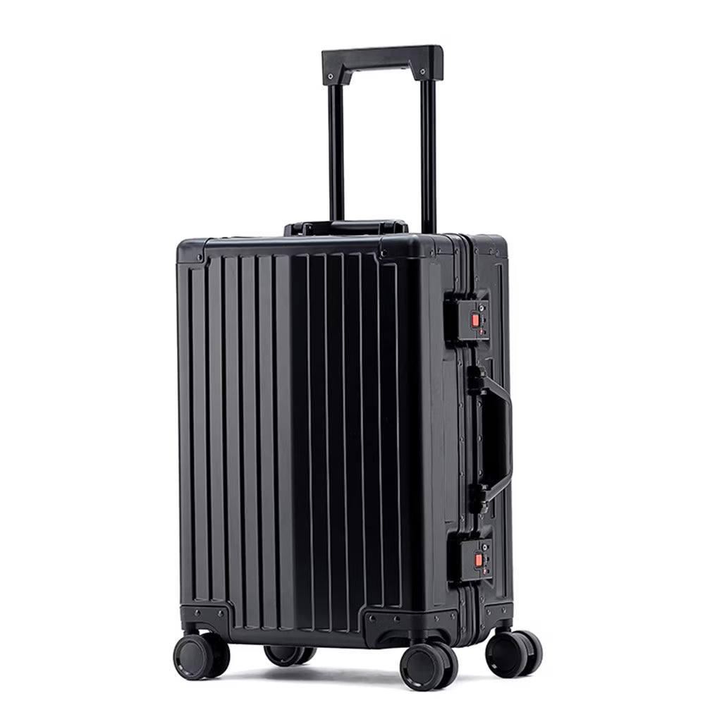 All Aluminum Magnesium Hardshell Carry On Luggage with Wheels, Hardside Carry on Suitcase with TSA Lock, Airline Approved Zipperless Suitcase Checked Luggage Metal Rolling Luggage